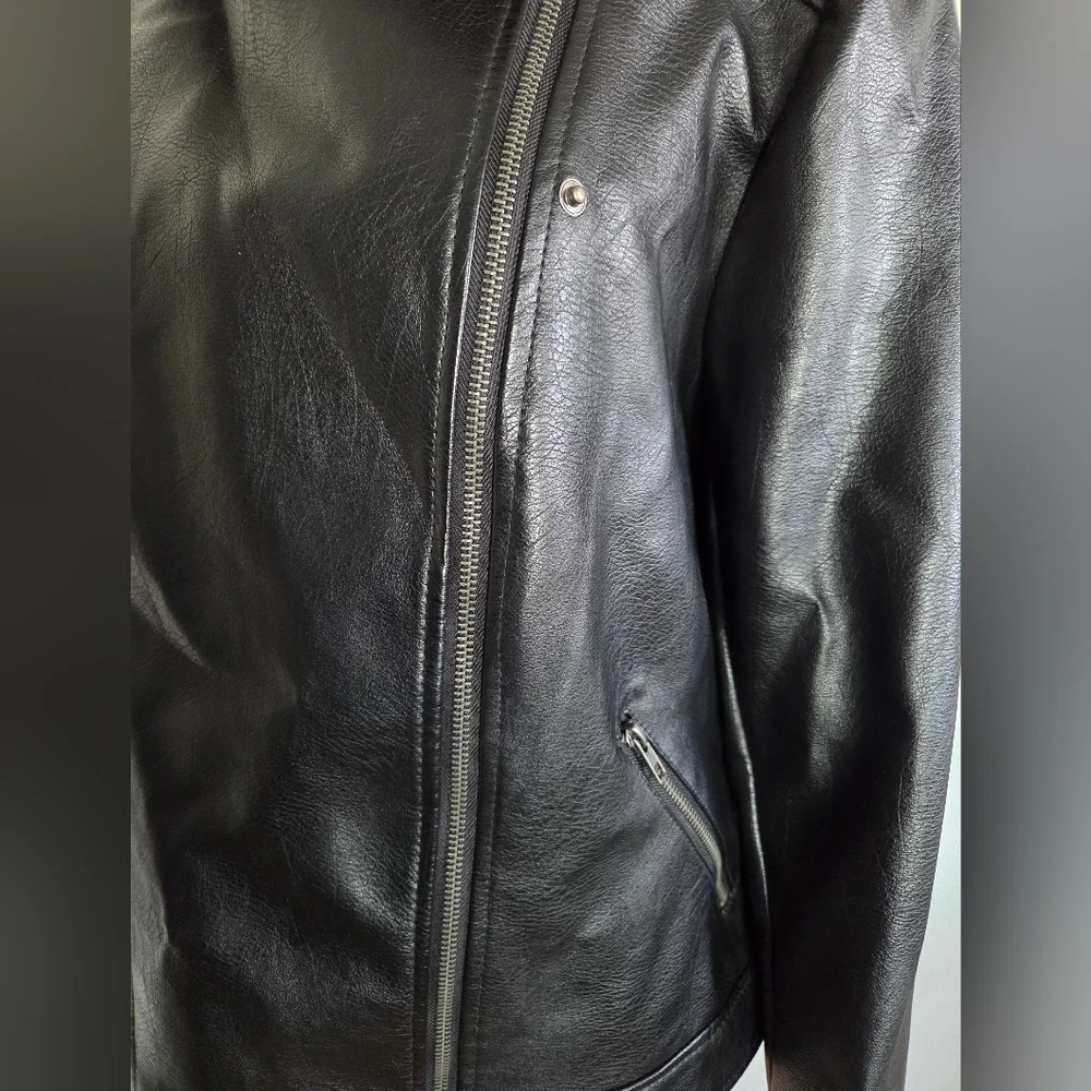 Forever 21 Black Faux Leather Jacket Size 2X - Picture 7 of 11